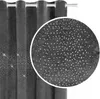 A close-up view of a gray velour curtain with scattered crystals, showing the texture and sparkle. Podgląd zdjęcia produktu