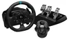 A racing wheel, pedals, and shifter are displayed against a white background. Produktbild-Vorschau