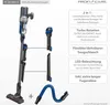 A cordless vacuum cleaner with various attachments and feature callouts. Náhled obrázku produktu