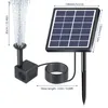 A solar-powered fountain pump with a solar panel and a coiled hose. Náhled obrázku produktu