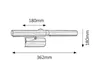 A diagram showing the dimensions of a light fixture. Podgląd zdjęcia produktu