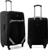 Two black suitcases are shown against a white background. One is shown from the front-side, and the other from the back. Podgląd zdjęcia produktu