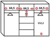 A diagram of a wardrobe with dimensions indicated. Produktbild-Vorschau