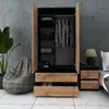STIV Möbel | Kleiderschrank Schwarz Matt/Eiche Wotan Produktbild-Vorschau 8