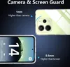 A marketing image showing a phone case with callouts highlighting its camera and screen protection features. Produktbild-Vorschau