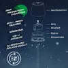 An exploded view diagram of a LED table lamp with German text labels highlighting its features. Anteprima dell’immagine prodotto