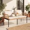 KOMFOTTEU, panchina da giardino a 2 posti in rattan di PE, Anteprima dell’immagine prodotto 4
