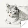 MuchoWow® Poster Liegende Katze, schräg nach vorne geneigt Produktbild-Vorschau 1