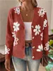 ASKSA Damen Strickjacke V-Ausschnitt Langarm Lose Produktbild-Vorschau 5