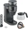 A coffee maker and its accessories are displayed against a white background. Produktbild-Vorschau