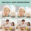 Collage showing a baby and a father and daughter eating, comparing image and video resolutions. Náhľad obrázku produktu