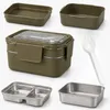 Lunchbox Edelstahl 1200 ml – 2-stöckige Bento Box mit 3 Produktbild-Vorschau 1