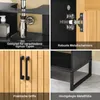 A collage of four images showing details of a bathroom cabinet. Podgląd zdjęcia produktu