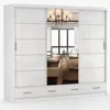 Schwebetürenschrank Kleiderschrank Schrank 250 cm Weiß/Weiß Produktbild-Vorschau 3