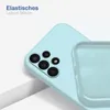 A close-up of a light blue phone case, showing the camera cutout and the interior lining. Produktbild-Vorschau