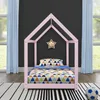 [en.casa] Kinderbett 90x200cm Rosa Haus Holz Natur Produktbild-Vorschau 3