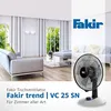A living room scene with furniture and a fan, alongside a product advertisement for a fan. Náhľad obrázku produktu