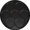 A top-down view of a black crepe maker with seven circular indentations for making crepes. Anteprima dell’immagine prodotto