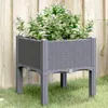 Design Pflanzkasten mit Beinen Grau 40x40x42 cm PP, Produktbild-Vorschau 1