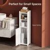 Schmaler Badschrank 20x20x75 cm, Weiß, Türen, verstellbare Produktbild-Vorschau 2