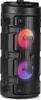A black portable Bluetooth speaker with colorful LED lights. Produktbild-Vorschau
