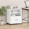 vidaXL Supporto per stampante con rotelle Bianco 60x48x74 Anteprima dell’immagine prodotto 3