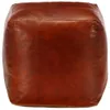 vidaXL Pouf Světle hnědý 40 x 40 x 40 cm Pravá kozí kůže Náhled obrázku produktu 1