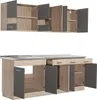 Homestyle4u Küche Küchenblock 200 cm Grau Eiche Küchenzeile Produktbild-Vorschau 10