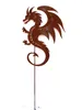 Gartenfigur Ehrfürchtiger Drache 60x44cm + Stab Edelrost Produktbild-Vorschau 2
