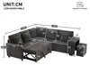Merax L-förmiges ausziehbar Schlafsofa, Ecksofa mit Produktbild-Vorschau 8