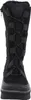 A black winter boot is shown from the front against a white background. Produktbild-Vorschau