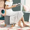 Stołek z miejscem do przechowywania, okrągły stołek z Podgląd zdjęcia produktu 2