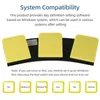 A product image showing three yellow foot pedals on a black base, with text describing system compatibility and supported operating systems. Náhľad obrázku produktu