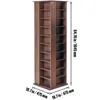 A tall, rotating, multi-shelf storage unit for CDs and DVDs, shown in a dark brown wood finish. Náhľad obrázku produktu