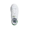A top-down view of a white Adidas Stan Smith sneaker with green accents. Náhled obrázku produktu