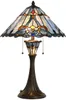 Clayre & Eef Tiffany Tischlampe Ø 40x61 cm Blau Glas Produktbild-Vorschau 1