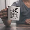 Kaffeebecher Schwarz mit witzigem Hexenmotiv zu Halloween - Produktbild-Vorschau 6
