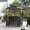 COSTWAY Padiglione barbecue 3 pezzi con bar e 2 sgabelli, Anteprima dell’immagine prodotto 2