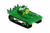 A 3D rendering of a green toy tank made from construction kit parts. Náhled obrázku produktu