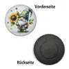 Gartenzwerg mit Sonnenblume Magnet rund Produktbild-Vorschau 2