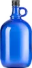Blaue Glasflasche 1 L mit Ausgießer & Schraubverschluss – Produktbild-Vorschau 2