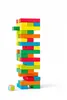 A tower of colorful wooden blocks with a small die next to it. Podgląd zdjęcia produktu