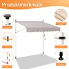 Yakimz Markise Klemmmarkise Einziehbar Sonnenmarkise Produktbild-Vorschau 6