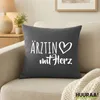 Huuraa Kissenbezug Ärztin mit Herz 40x40cm Steel Grey Produktbild-Vorschau 2