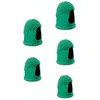 A group of five green finger cots with textured tops are arranged in a grid on a white background. Produktbild-Vorschau