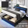 Letto imbottito 140 x 200 cm, con connessione USB, con Anteprima dell’immagine prodotto 4