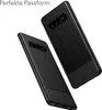 Two black carbon fiber textured phone cases are shown against a white background. Produktbild-Vorschau