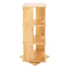A wooden rotating bookshelf with three tiers, shown against a white background. Podgląd zdjęcia produktu