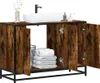 vidaXL Wastafelonderkast, gerookt eikenfineer, 90x33x60 cm, Productafbeelding-voorbeeld 2