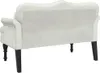 The back view of a cream-colored loveseat with dark wooden legs against a white background. Produktbild-Vorschau